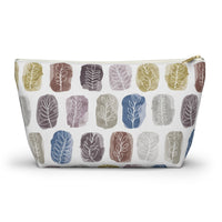 Watercolor Leaf Stamp Accessory Pouch w T-bottom in Purple